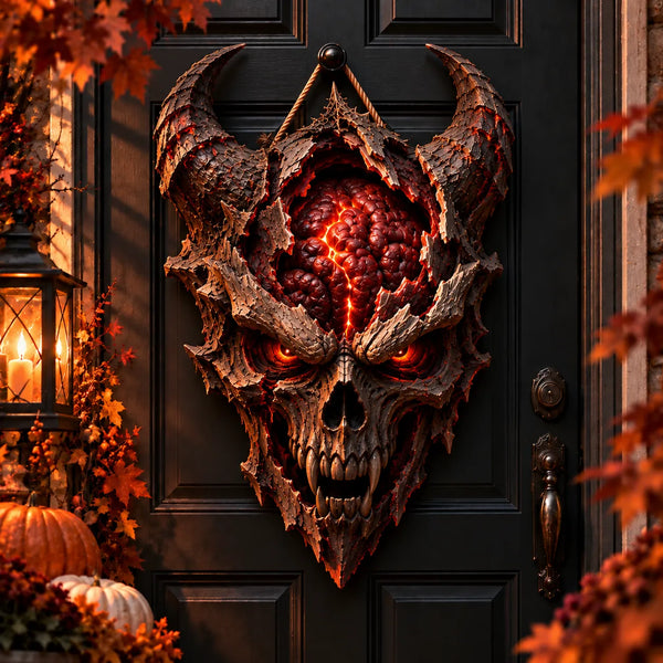 Heteromorphic Wood Sign Halloween 3D Illusion